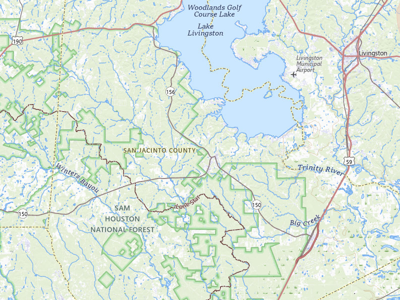 Radar-estimated hail-size map of the storm over Coldspring, TX on Jul 5, 2026