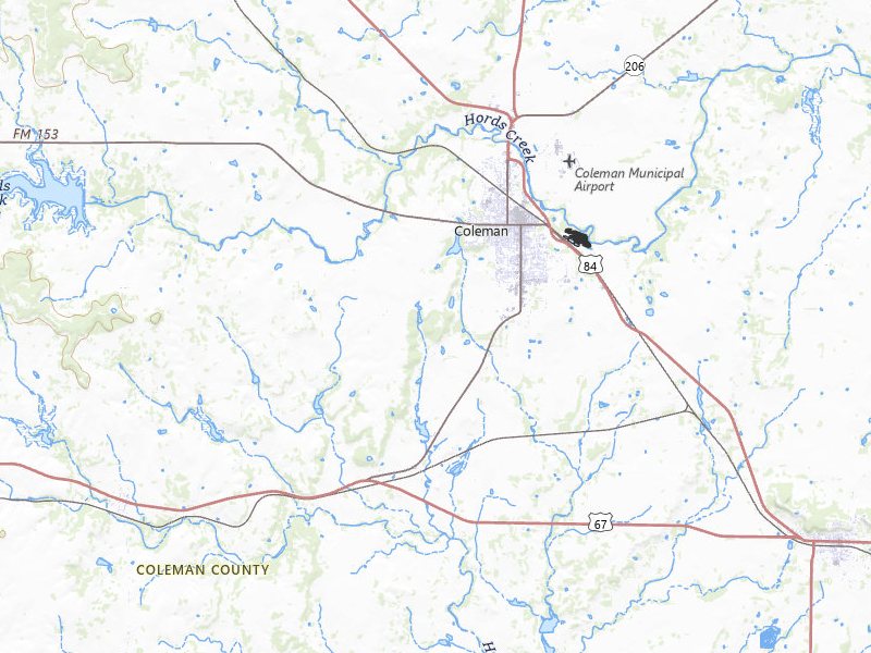 NEXRAD radar-signature map of the hail storm over Coleman, TX on May 10, 2026