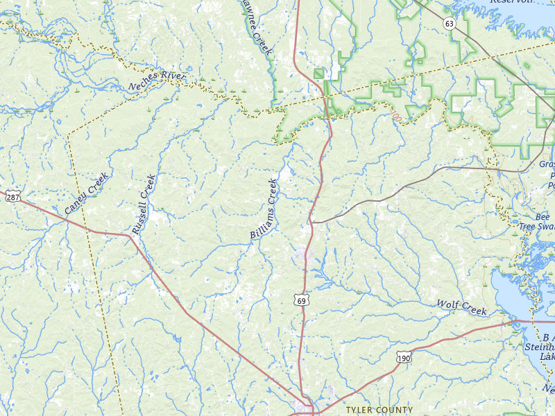 Radar-estimated hail-size map of the storm over Colmesneil, TX on Jul 7, 2026