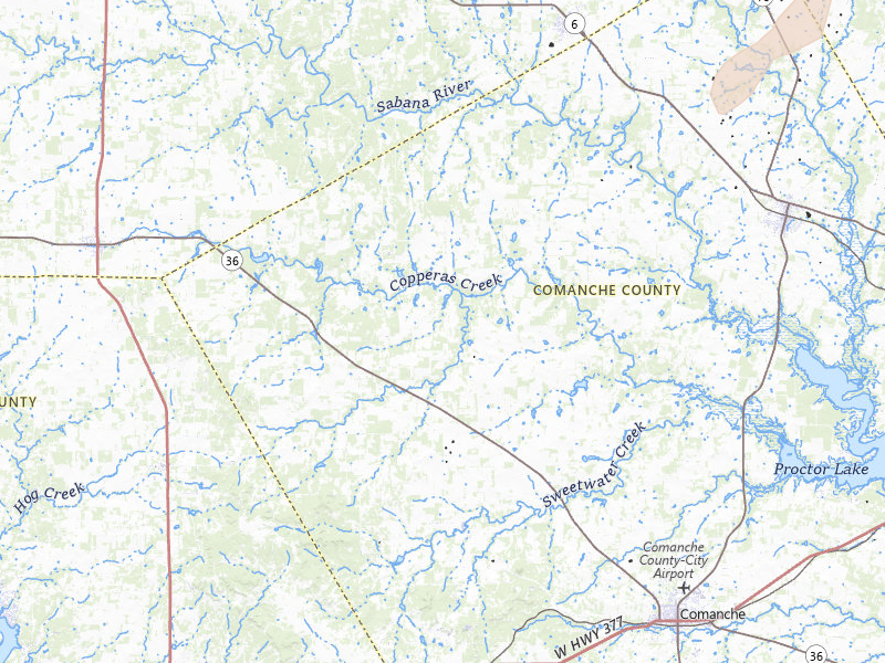 Radar-estimated hail-size map of the storm over Comanche, TX