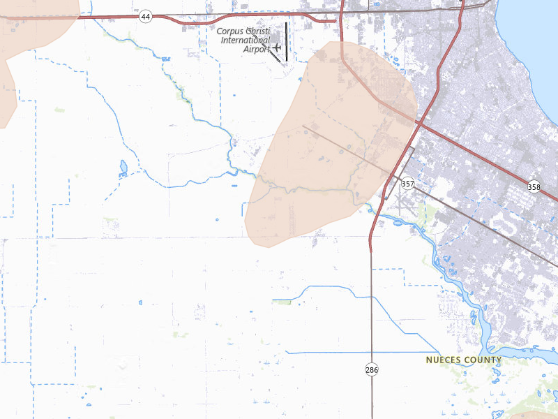 Radar-estimated hail-size map of the storm over Corpus Christi, TX on May 19, 2026