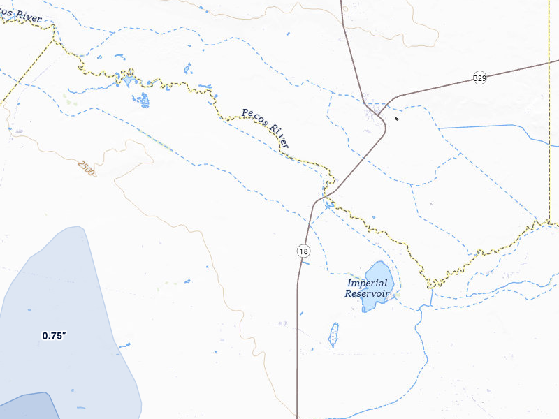 NEXRAD radar-signature map of the hail storm over Coyanosa, TX on Aug 12, 2026