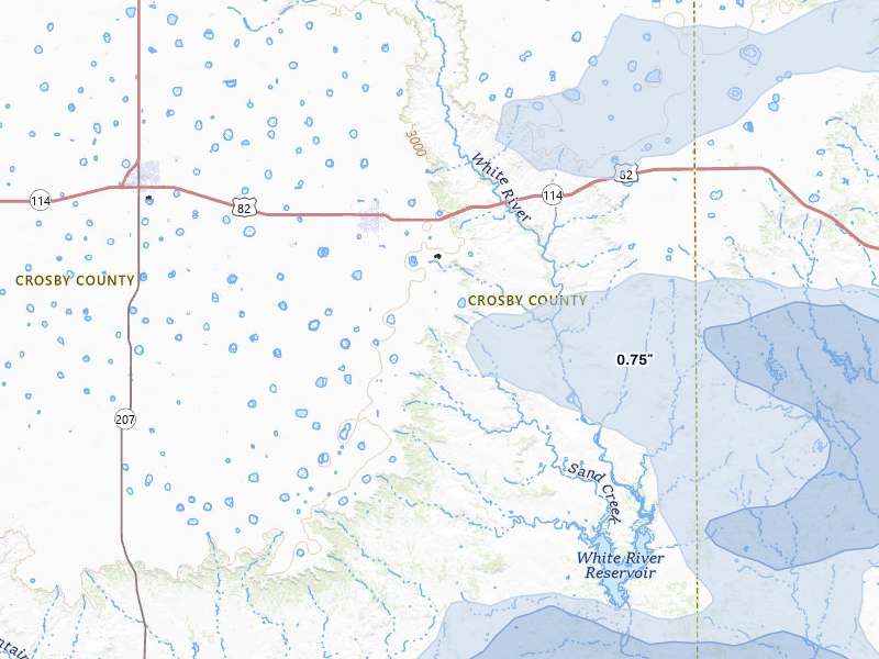 NEXRAD radar-signature map of the hail over Crosbyton, TX