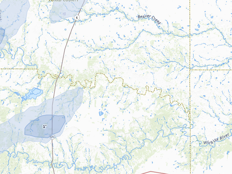 NEXRAD radar-signature map of the hail over Crowell, TX