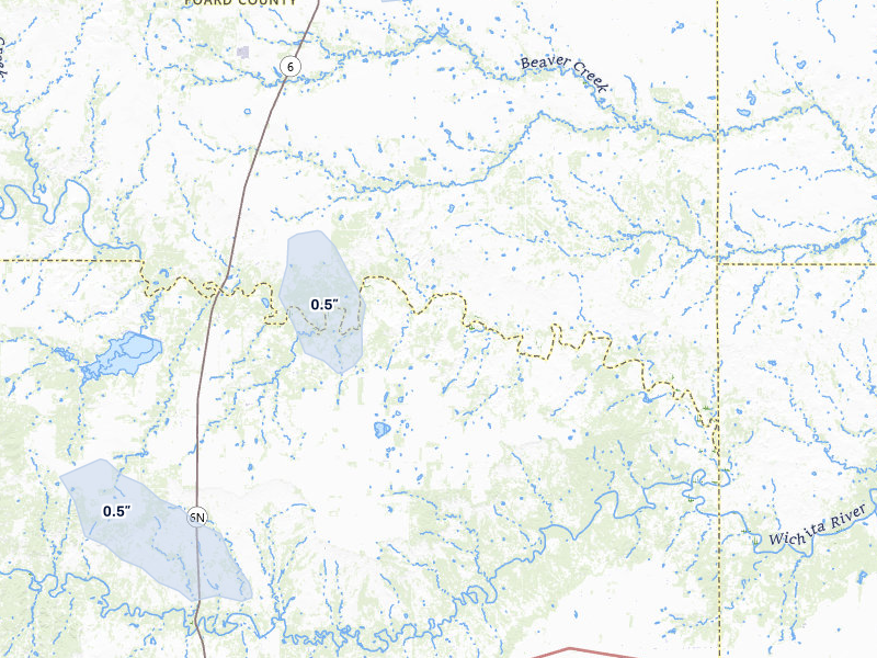 NEXRAD radar-signature map of the hail storm over Crowell, TX on May 8, 2026