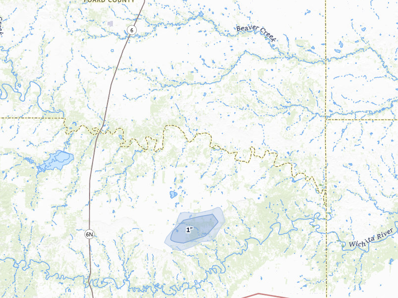 NEXRAD radar-signature map of the hail storm over Crowell, TX on Jun 3, 2026