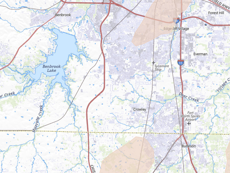 Radar-estimated hail-size map of the storm over Crowley, TX on Mar 4, 2026