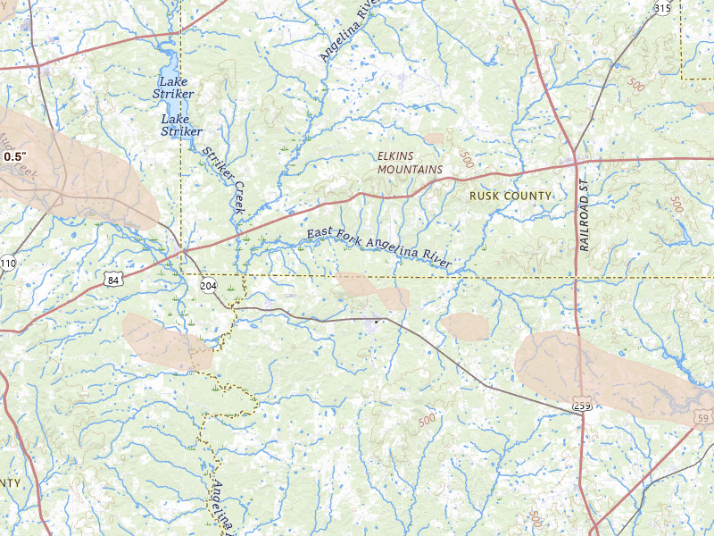 Radar-estimated hail-size map of the storm over Cushing, TX on Apr 29, 2026