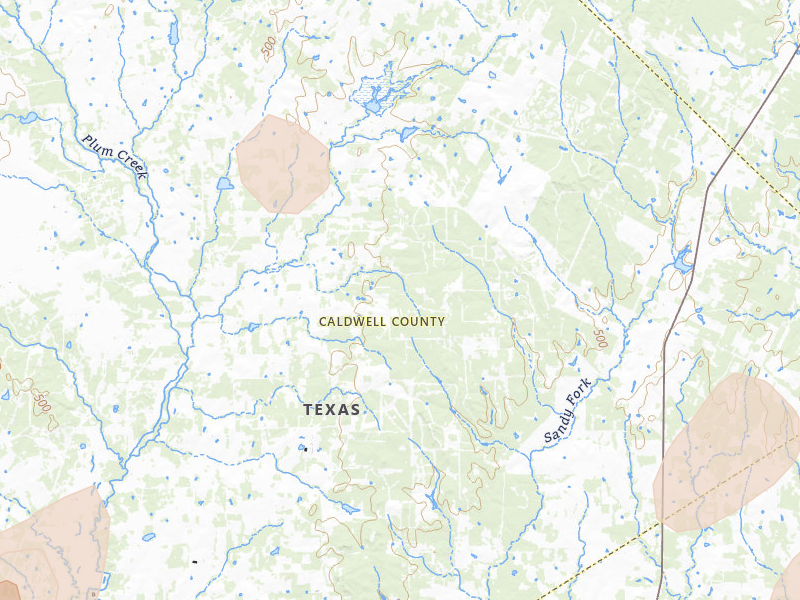 Radar-estimated hail-size map of the storm over Dale, TX on Aug 27, 2026