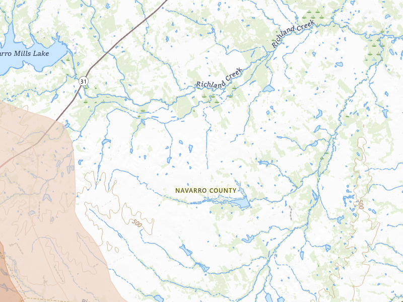 Radar-estimated hail-size map of the storm over Dawson, TX on Apr 28, 2026
