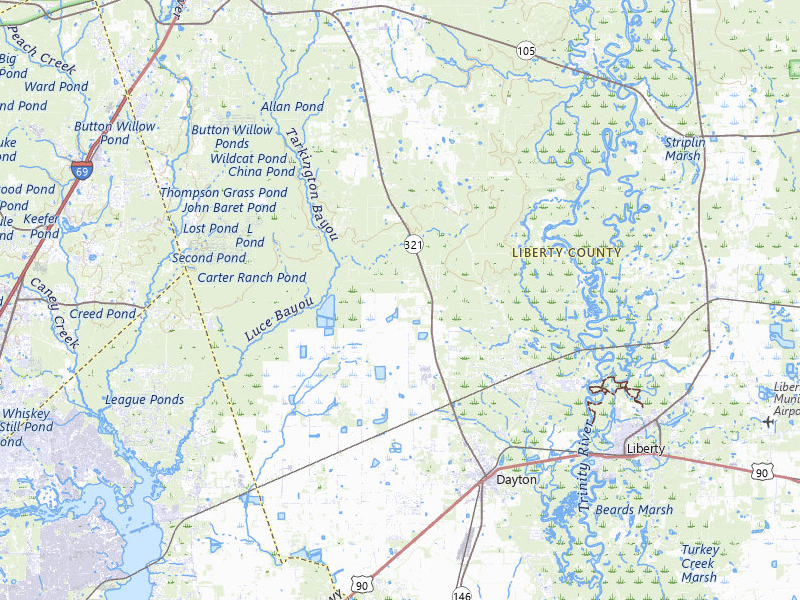 Radar-estimated hail-size map of the storm over Dayton, TX on Mar 7, 2026