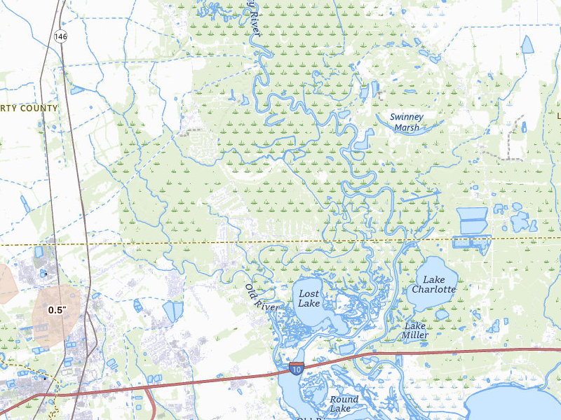 Radar-estimated hail-size map of the storm over Dayton, TX on Jul 6, 2026