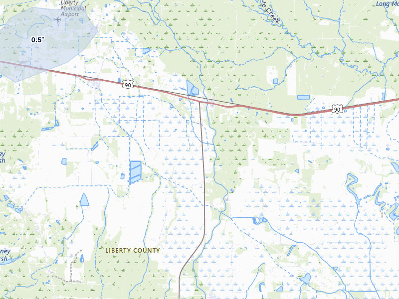 NEXRAD radar-signature map of the hail storm over Devers, TX on Mar 7, 2026