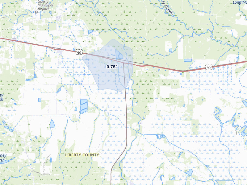 NEXRAD radar-signature map of the hail storm over Devers, TX on Jun 3, 2026