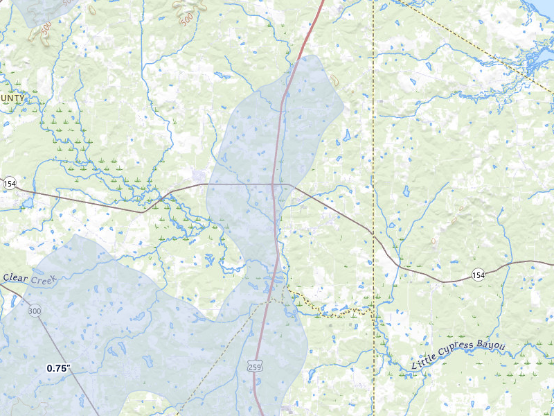 NEXRAD radar-signature map of the hail storm over Diana, TX on Mar 6, 2026