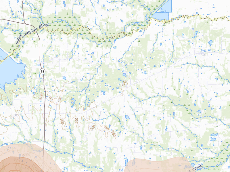 Radar-estimated hail-size map of the storm over Dike, TX on Jul 6, 2026