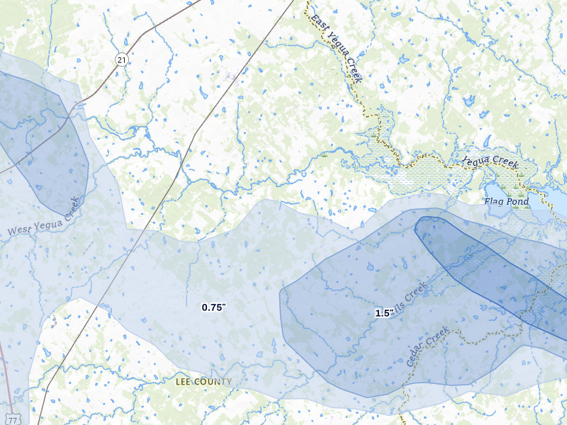 NEXRAD radar-signature map of the hail storm over Dime Box, TX on May 10, 2026