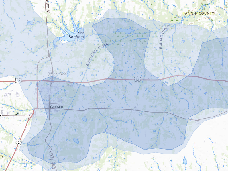 NEXRAD radar-signature map of the hail over Dodd City, TX