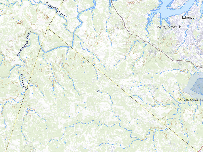 NEXRAD radar-signature map of the hail over Dripping Springs, TX
