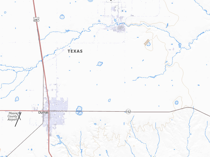 Radar-estimated hail-size map of the storm over Dumas, TX on Jun 11, 2026