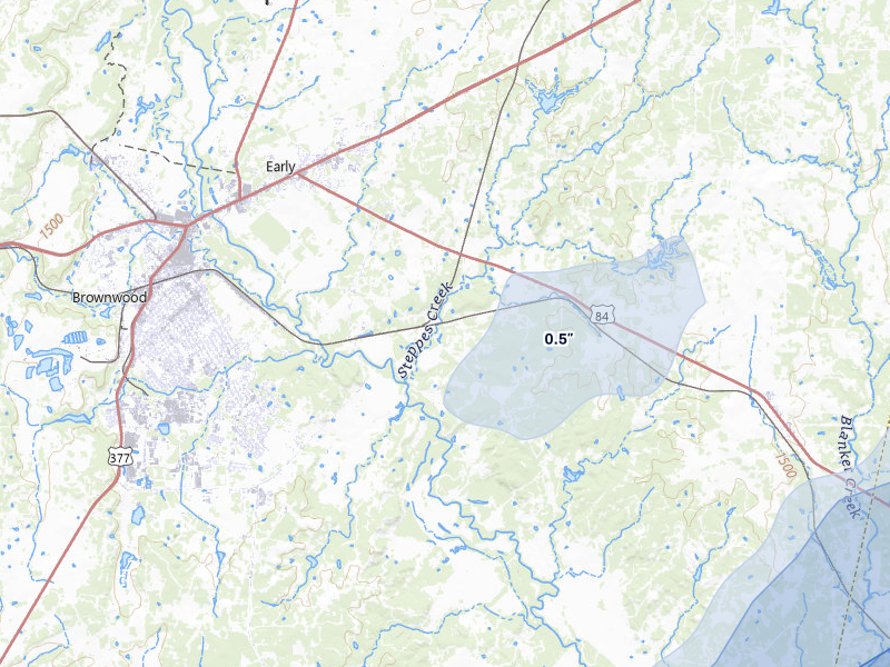 NEXRAD radar-signature map of the hail storm over Early, TX on Jun 6, 2026