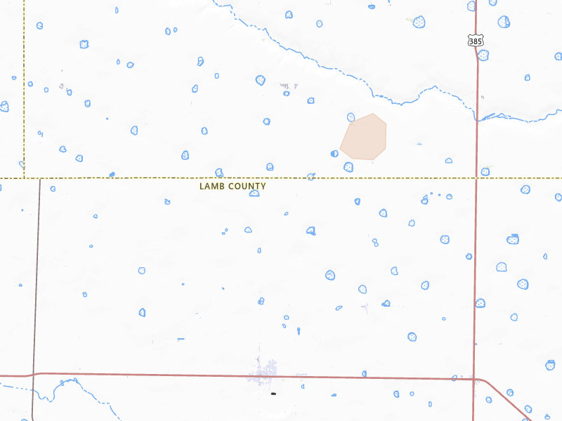 Radar-estimated hail-size map of the storm over Earth, TX on Jul 31, 2026