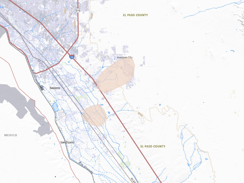 Radar-estimated hail-size map of the storm over El Paso, TX on Sep 24, 2026