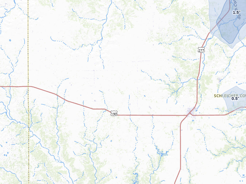NEXRAD radar-signature map of the hail storm over Eldorado, TX on Jul 6, 2026