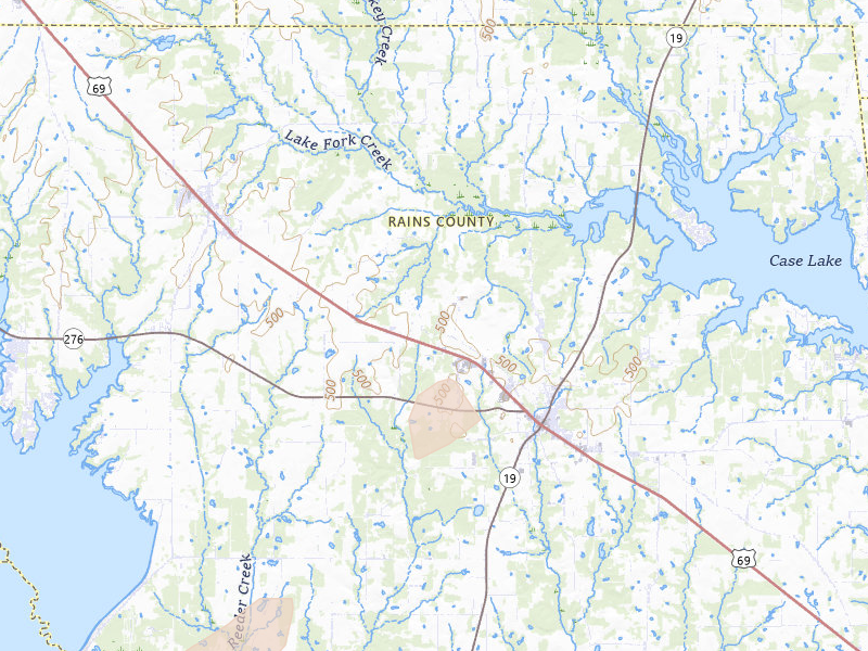 Radar-estimated hail-size map of the storm over Emory, TX on Aug 7, 2026