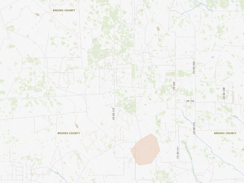 Radar-estimated hail-size map of the storm over Encino, TX