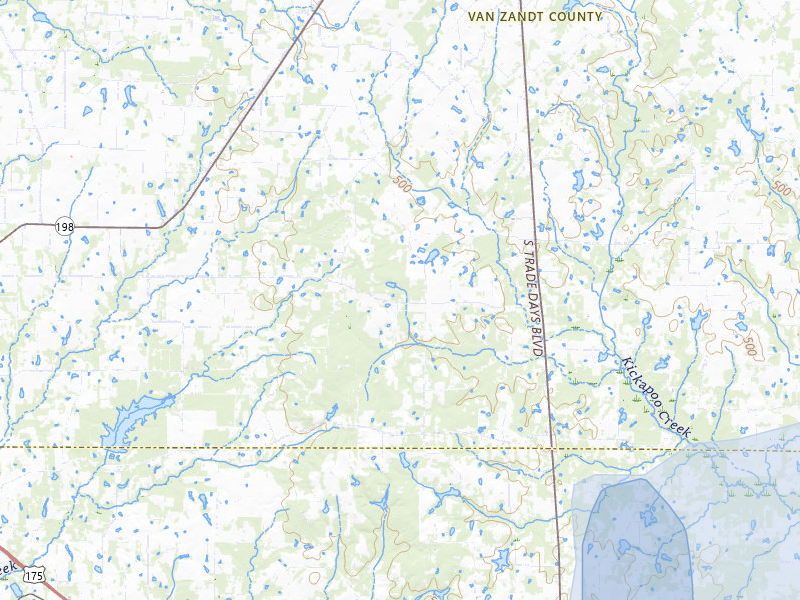 NEXRAD radar-signature map of the hail storm over Eustace, TX on Jul 7, 2026