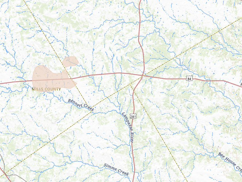 Radar-estimated hail-size map of the storm over Evant, TX on Jun 19, 2026