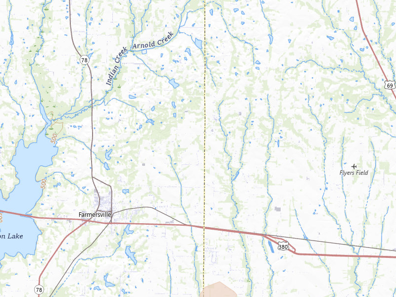 Radar-estimated hail-size map of the storm over Farmersville, TX on Jul 16, 2026