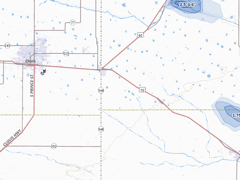 NEXRAD radar-signature map of the hail storm over Farwell, TX on Aug 27, 2026