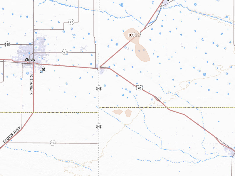 Radar-estimated hail-size map of the storm over Farwell, TX