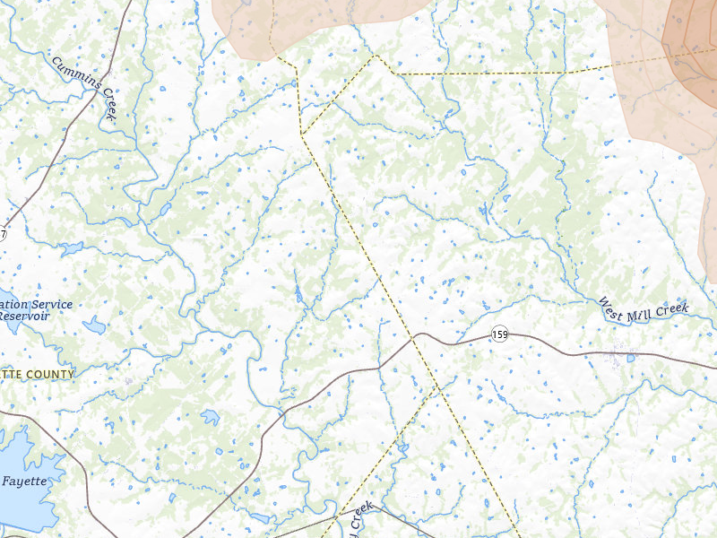 Radar-estimated hail-size map of the storm over Fayetteville, TX on May 10, 2026