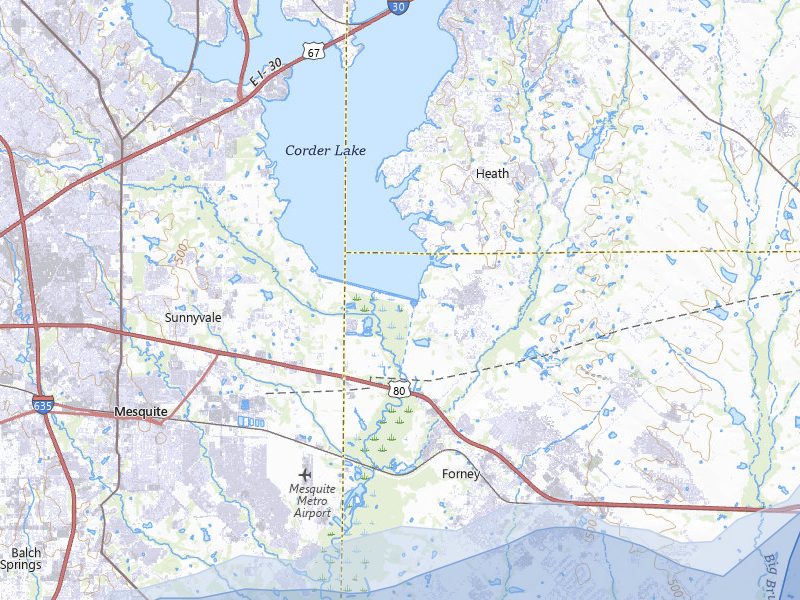 NEXRAD radar-signature map of the hail over Forney, TX