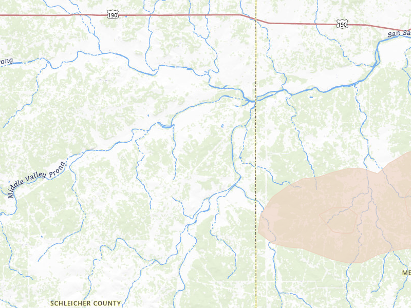 Radar-estimated hail-size map of the storm over Fort Mc Kavett, TX on Apr 1, 2026