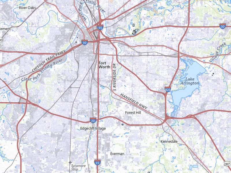 Radar-estimated hail-size map of the storm over Fort Worth, TX on May 24, 2026