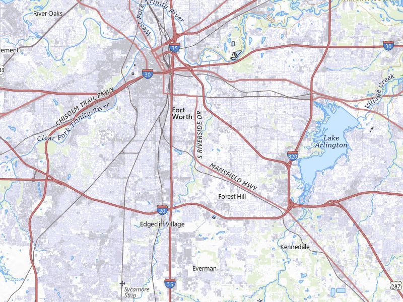 NEXRAD radar-signature map of the hail storm over Fort Worth, TX on Jul 22, 2026
