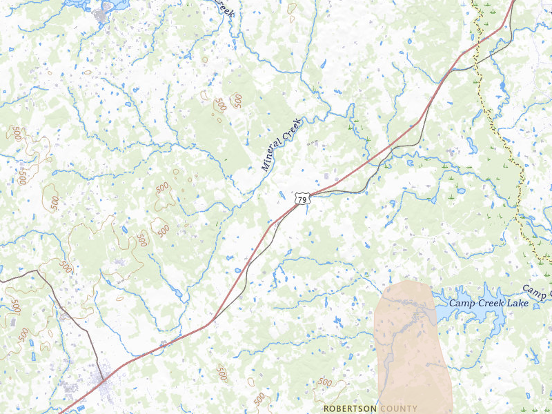 Radar-estimated hail-size map of the storm over Franklin, TX on May 22, 2026