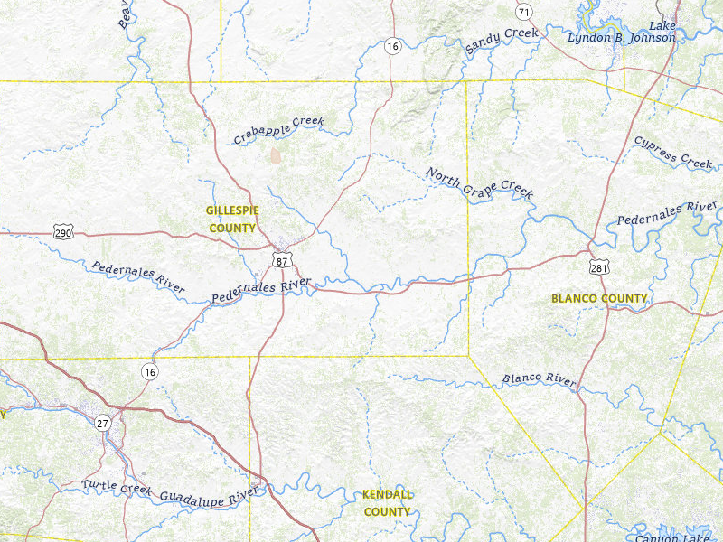 Radar-estimated hail-size map of the storm over Fredericksburg, TX on Mar 4, 2026