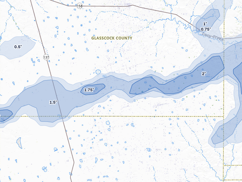 NEXRAD radar-signature map of the hail storm over Garden City, TX on Mar 6, 2026