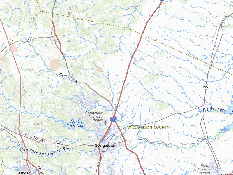 Radar-estimated hail-size map of the storm over Georgetown, TX on May 22, 2026