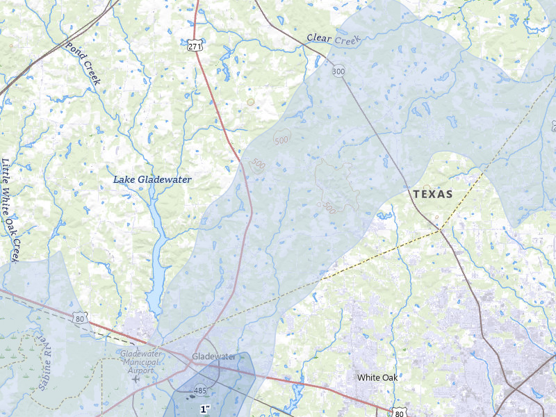 NEXRAD radar-signature map of the hail storm over Gladewater, TX on Mar 6, 2026