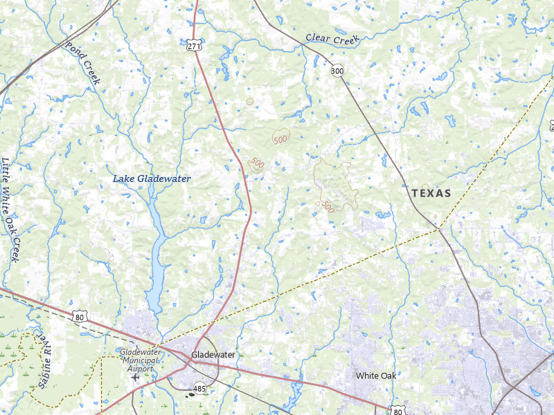Radar-estimated hail-size map of the storm over Gladewater, TX on May 26, 2026