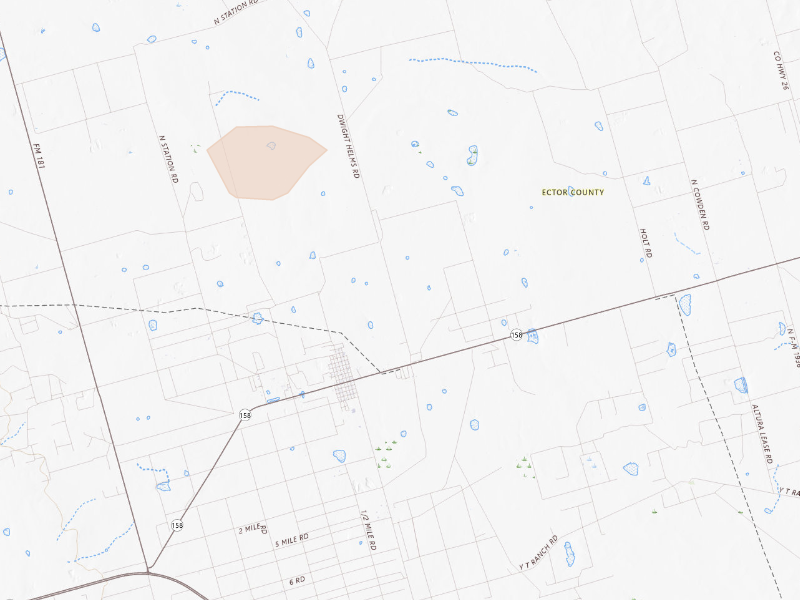 Radar-estimated hail-size map of the storm over Goldsmith, TX on Sep 21, 2026