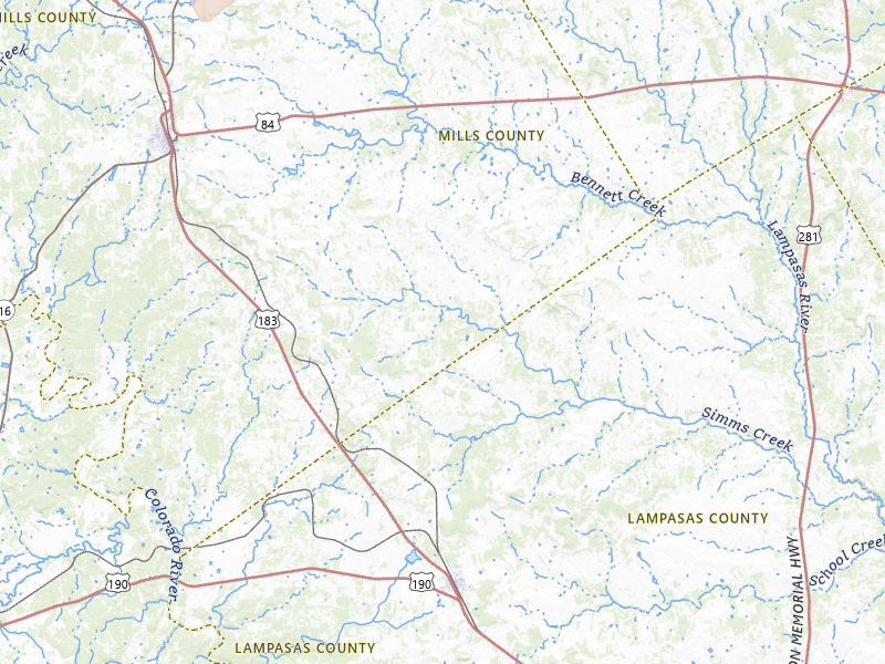 Radar-estimated hail-size map of the storm over Goldthwaite, TX on May 19, 2026