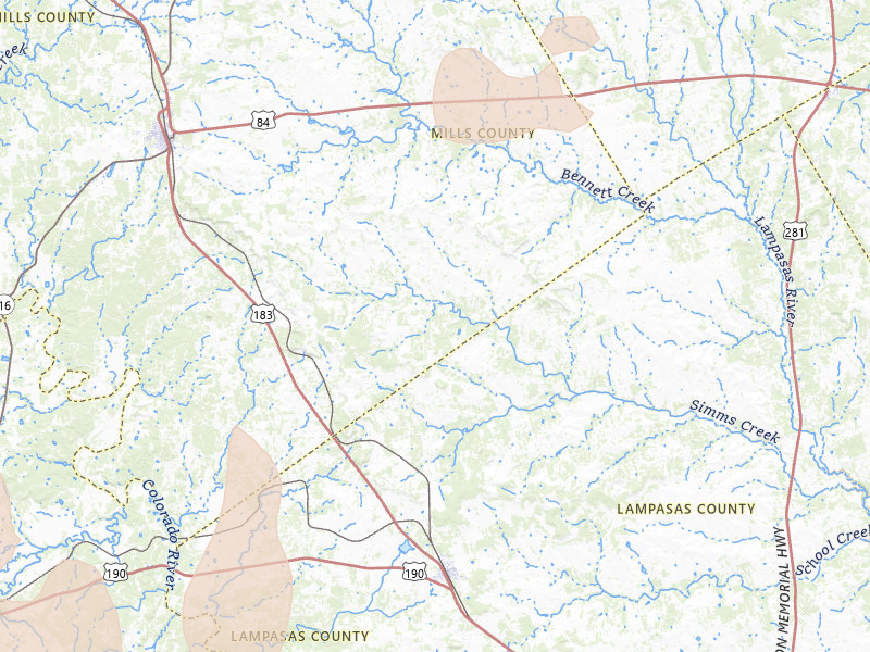 Radar-estimated hail-size map of the storm over Goldthwaite, TX on Jun 19, 2026