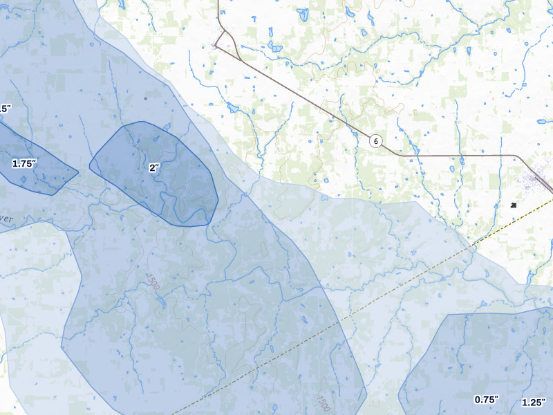 NEXRAD radar-signature map of the hail storm over Gorman, TX on May 10, 2026